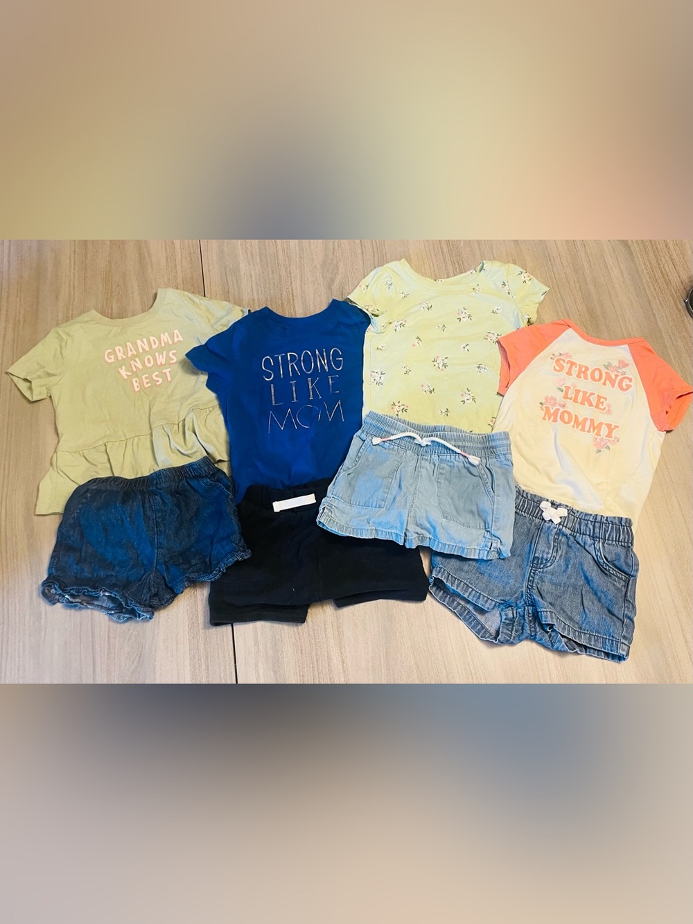 18 month Baby Girls Mixed Summer Clothing Bundle – 8 Pieces shorts and tees